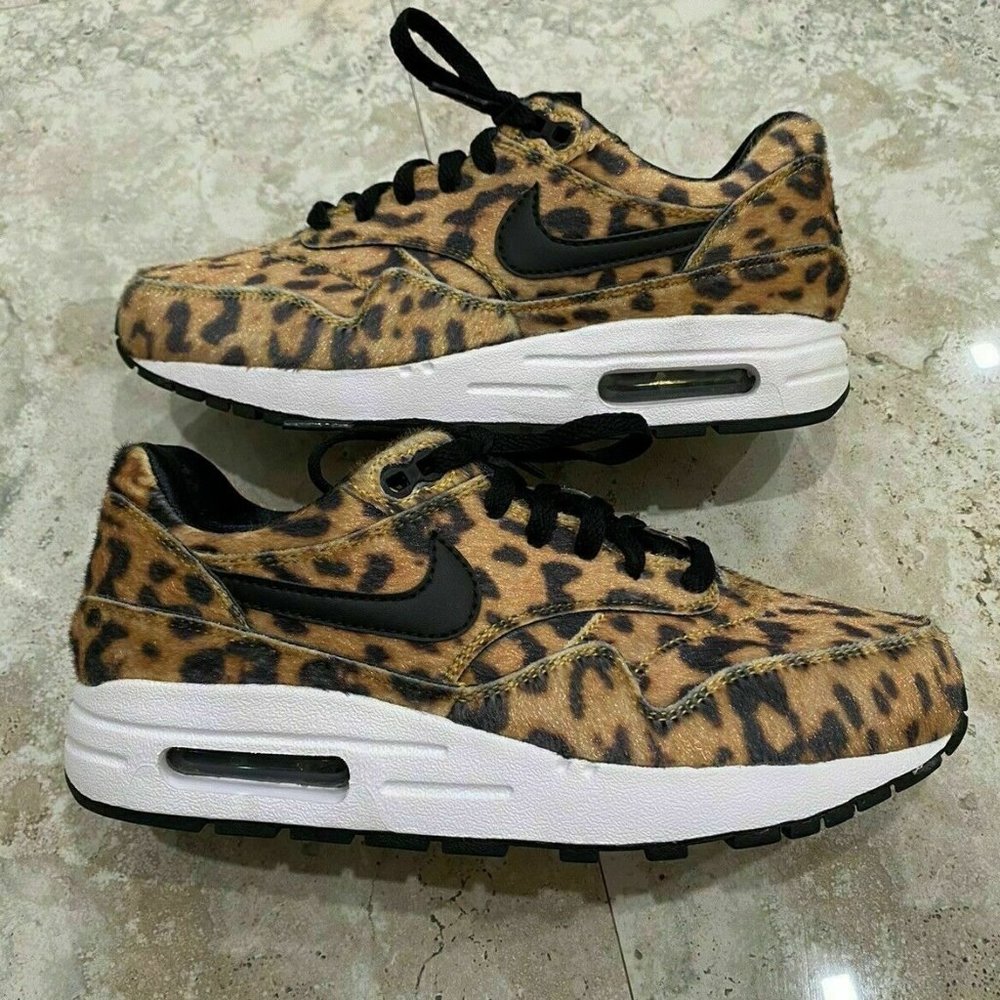 NIKE AIR MAX 1 QS (GS) "LEOPARD" SHOES SIZE 6Y
